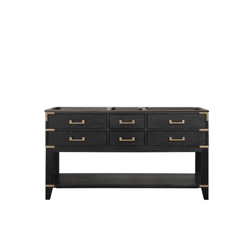 Lexora Norwalk 60 inch W Black Oak Double Sink Vanity Cabinet - LVN60DJ000