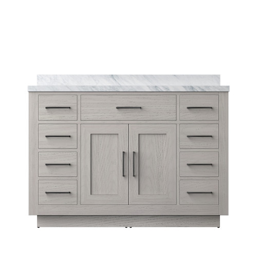Lexora Abbey 48 inch W White Oak Vanity Cabinet and Carrara Marble Top - LVA48SM100