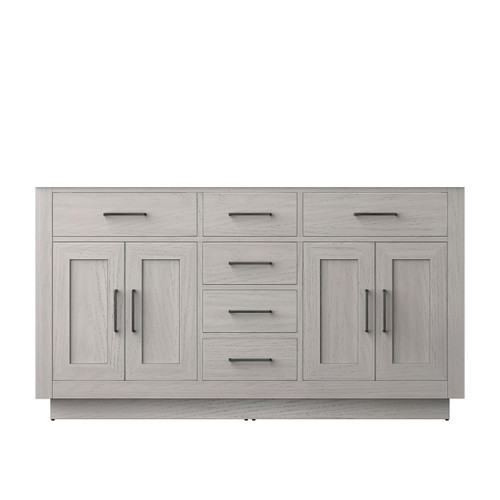 Lexora Abbey 60 inch W White Oak Double Sink Vanity Cabinet - LVA60DM000