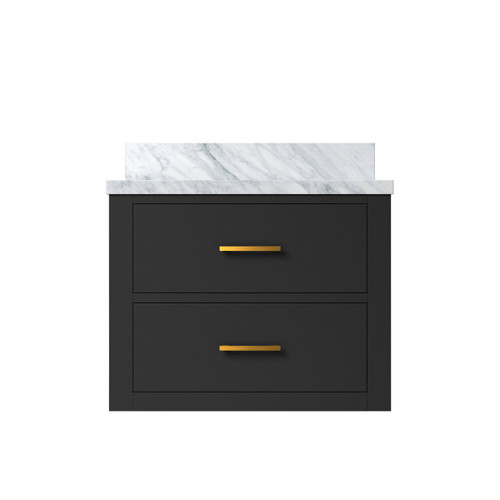 Lexora Castor 24 inch W x 18 in D Black Single Bath Wall Hung Vanity Cabinet and Acrylic Top - LVC24SL500
