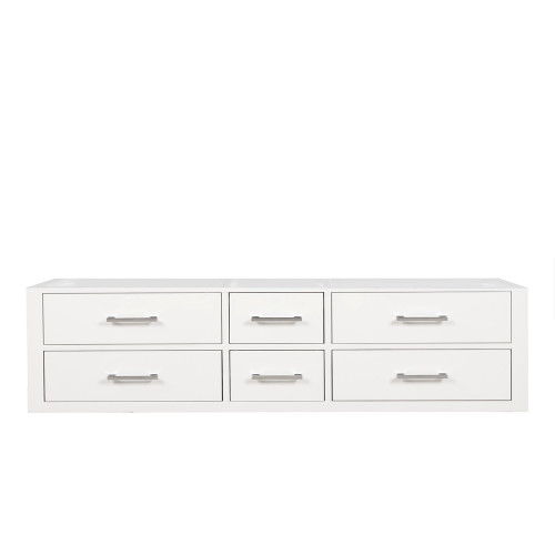 Lexora Castor 72 inch W White Double Sink Wall Hung Vanity Cabinet - LVC72DA000