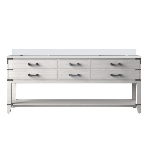Lexora Norwalk 80 inch W White Oak Double Sink Vanity Cabinet and Cultured Marble Top - LVN80DM300