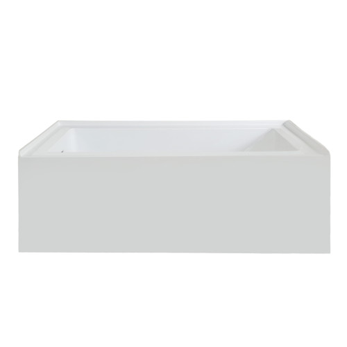Lexora Provenza 60 in L x 32 inch W White Alcove Bathtub with Left Drain and Chrome Hardware - LBPV6032LC