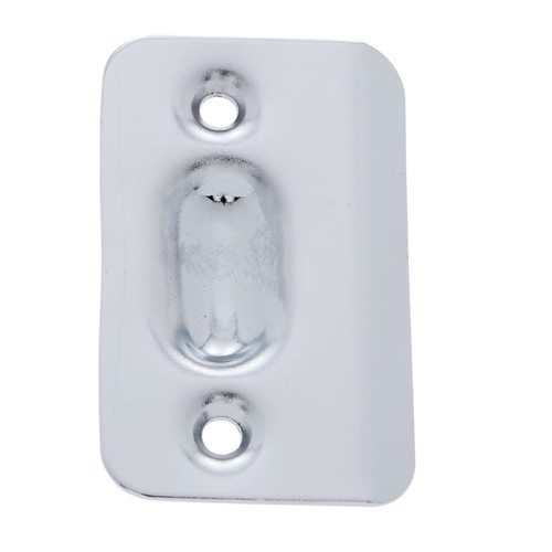 JVJ 90829 Polished Chrome 1-3/16" X 2-1/4" Strike Plate w/ Hole (Bulk), Composition Steel (Patent Pending)