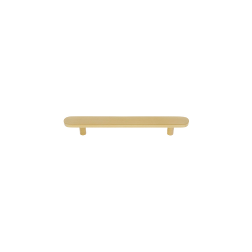 JVJ Plateau Collection Satin Brass Finish 96 mm Flat Oval Pull, Composition Solid Brass - 63404