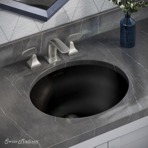 Swiss Madison SM-UM621MB Monaco 19" Ceramic Undermount Bathroom Sink - Matte Black
