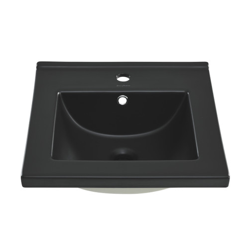 Swiss Madison SM-VT319MB 18" Ceramic Square Vanity Sink Top - Matte Black