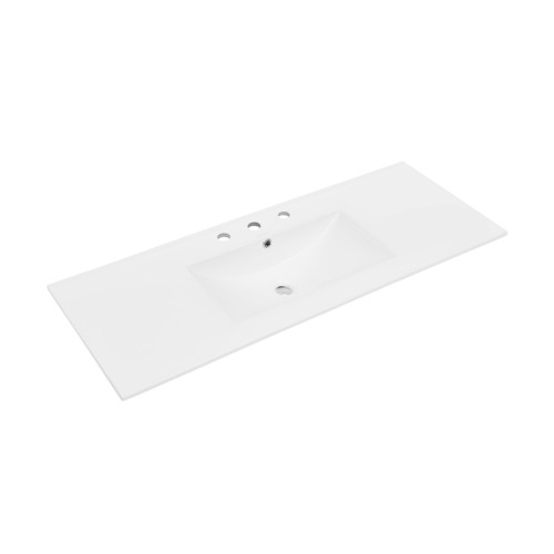Swiss Madison SM-VT348-3 48" 3-Hole Widespread Vanity Sink Top in Glossy White