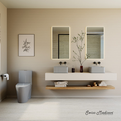 Swiss Madison SM-1T254GG St. Tropez One-Piece Elongated Toilet Vortex™ Dual-Flush 1.1/1.6 gpf - Glossy Grey Swiss Madison SM-1T254GG St. Tropez One-Piece Elongated Toilet Vortex™ Dual-Flush 1.1/1.6 gpf - Glossy Grey