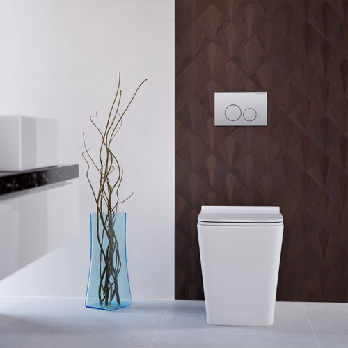 Swiss Madison SM-WK555-01C Concorde Back to Wall Concealed Tank Toilet Bowl Bundle - Glossy White