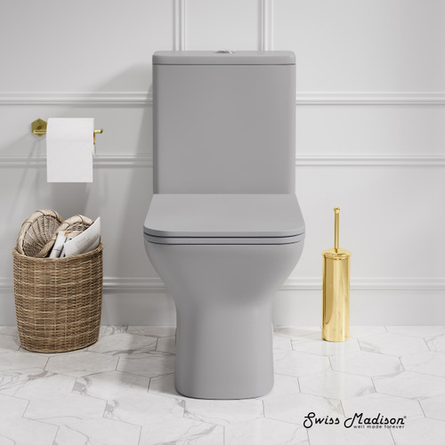 Swiss Madison SM-1T256MG Carre One-Piece Square Toilet Dual-Flush - Matte Grey1.1/1.6 gpf