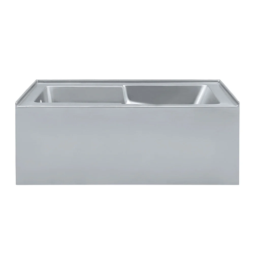 Swiss Madison SM-AB543MG Voltaire 60" x 32" Left-Hand Drain Alcove Bathtub with Apron and Armrest - Matte Grey