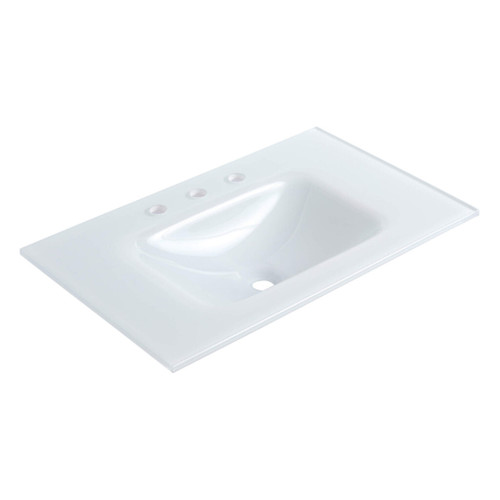 Fine Fixtures White 30" x 19" Serenity Vanity Sink With Integrated Countertop - 3 holes 8" Spread - VG3018W-8