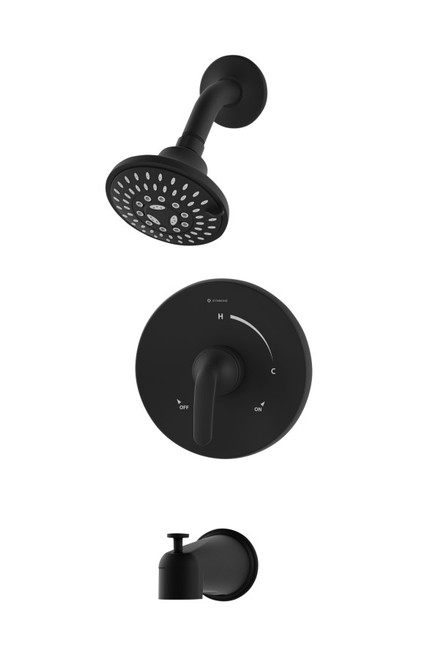 Symmons Elm Tub Faucet And Showerhead Trim, Matte Black - 5502MBTRM
