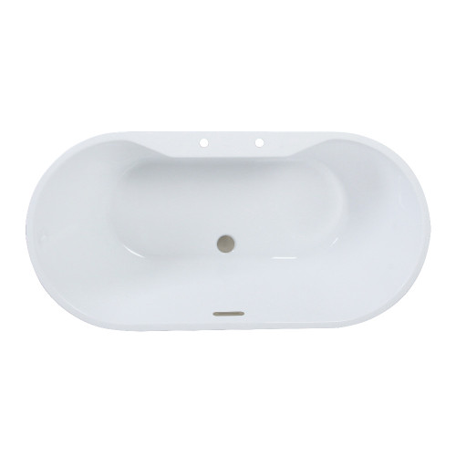 Kingston Brass 67" Acrylic Oval Double Ended Freestanding Tub with Drain, Glossy White/Brushed Nickel - VT7DE673223C428