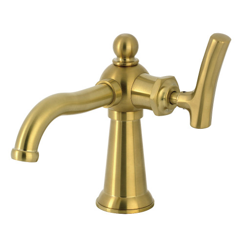Kingston Brass Single-Handle Bathroom Faucet with Drain, Brushed Brass - KS3547TKL