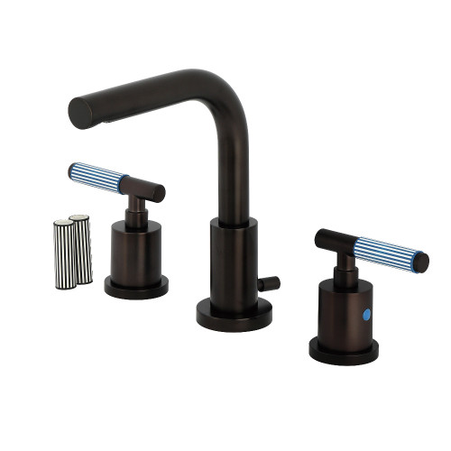 Kingston Brass Synchronous Widespread Bathroom Faucet with Brass Pop-Up Drain, Oil Rubbed Bronze - FSC8955KPS