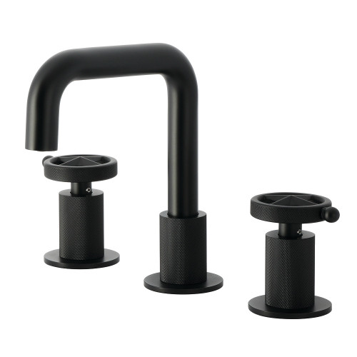 Kingston Brass Levante Widespread Bathroom Faucet with Push Pop-Up Drain, Matte Black - KS1410RNK