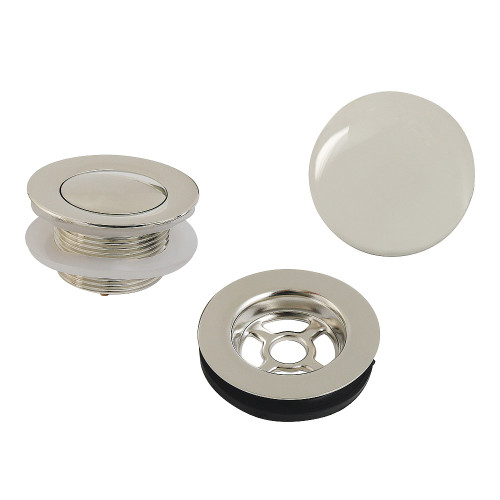 Kingston Brass Trimscape Toe Touch Tub Drain Trim Kit with Overflow Plate, Polished Nickel - VTDETRIM6