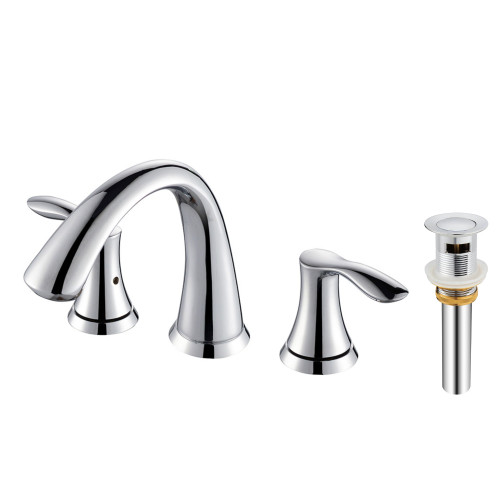 Oakland 6" High Wide Spread Bathroom Sink Faucet with Pop Up Drain, Polished Chrome - KSB8232C