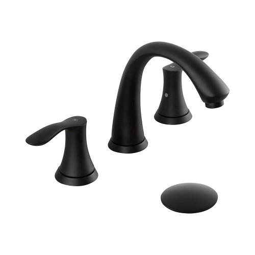 Oakland 6" High Wide Spread Bathroom Sink Faucet with Pop Up Drain, Matte Black - KSB8232MB