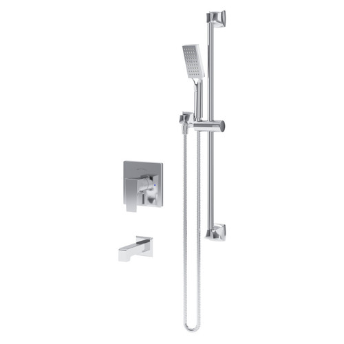 Symmons Verity HydroMersion VersaFlex Integral Diverter Tub and Slide Bar Handshower Faucet Trim - Chrome - S4994TRM