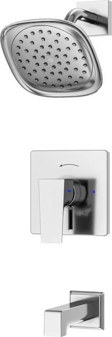 Symmons Verity HydroMersion VersaFlex Integral Diverter Tub and Shower Faucet Trim - Chrome - S4992TRM