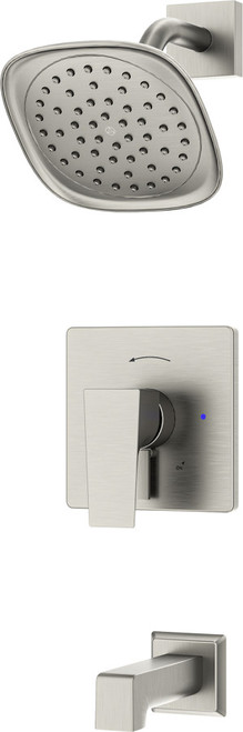 Symmons Verity HydroMersion VersaFlex Integral Diverter Tub and Shower Faucet Trim - Satin Nickel - S4992STNTRM