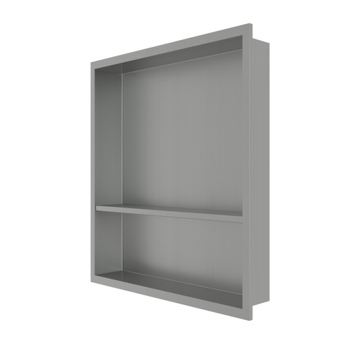 Craft + Main 19 3/4″W x 3 3/4″D x 21 3/4″H Shower Niche, Brushed Stainless - N2022S-SS