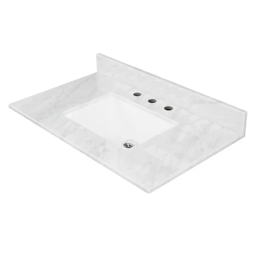 Blossom 36" Carrara Marble Countertop with Sink and Backsplash - CT5 3622 03 C