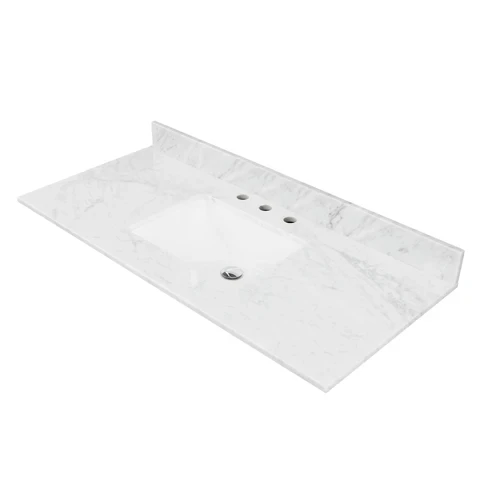 Blossom 48" Carrara Marble Countertop with Sink and Backsplash - CT5 4822 03 C