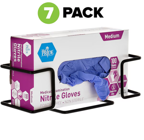 Alpine ALP485-01-BLA-7pk Single Box Capacity Wire Wall Mount Glove Dispenser, Black 7 pack