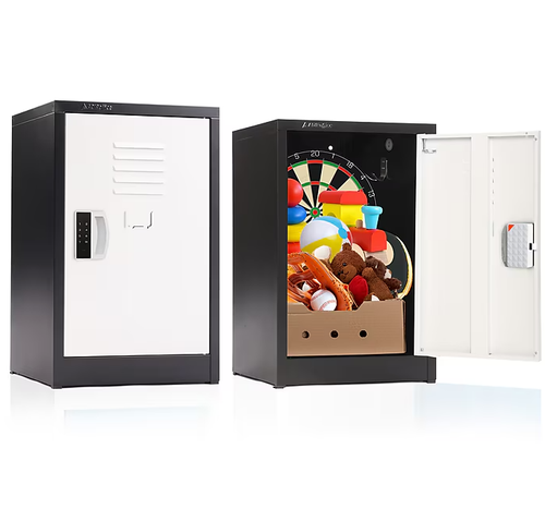 Alpine ADI629-02-B-W-DL 24" H x 15" W Steel Single Tier Storage Locker with Digital Lock, Black and White