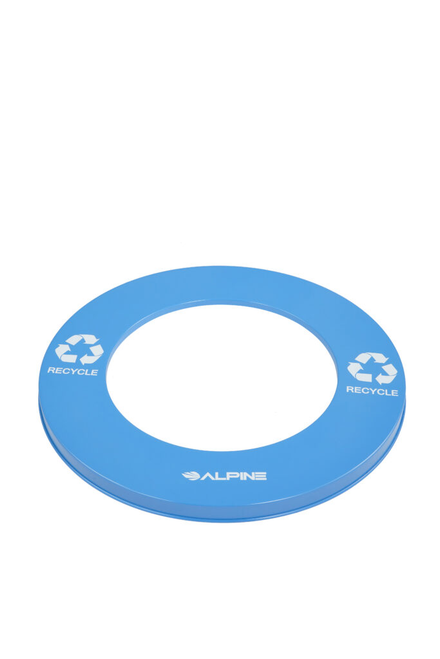 Alpine ALP4460-01-FL-BLU Steel Flat Lid For 36 Gallon Trash Can, Blue