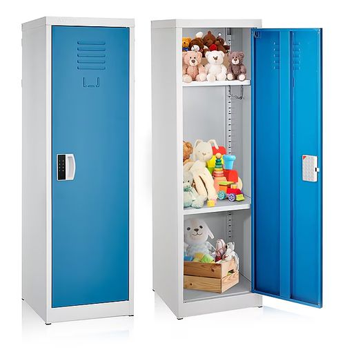 Alpine ADI629-01-BLU-DL 48" H x 15" W Steel Single Tier Storage Locker with Digital Lock, Blue
