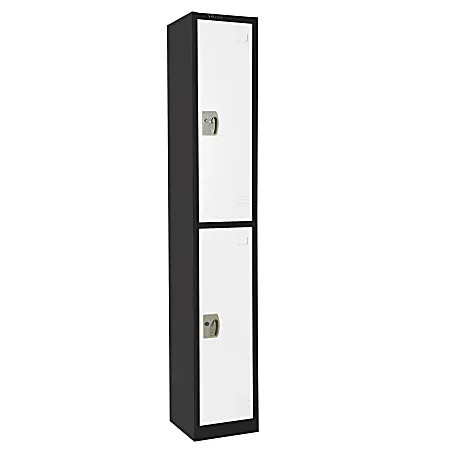 Alpine ADI629-202-B-W Large 2 Door Locker  Black Body With White Doors