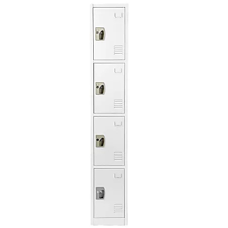 Alpine ADI629-204-WHI 72 in. H x 12 in. W x 12 in. D 4-Compartment Steel Tier Key Lock Storage Locker in White