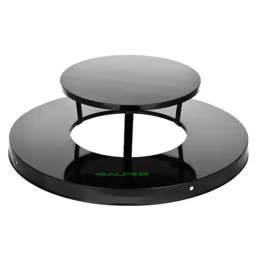 Alpine ALP4460-01-RB-BLK Steel Rain Bonnet For 36 Gallon Trash Can, Black