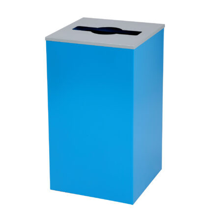 Alpine Square Recycling Bin  29 Gallons - Blue Can, Mixed Opening Lid - ALP4450-KIT-BLU-M
