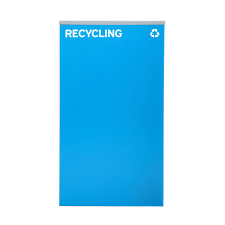 Alpine ALP4450-KIT-BLU-M-REC Square Recycling Bin  29 Gallons - BlueCan, Mixed Opening Lid, for Recycling