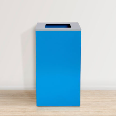Alpine ALP4450-KIT-BLU-S Square Recycling Bin  29 Gallons - Blue Can, Square Opening Lid
