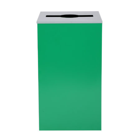 Alpine ALP4450-KIT-GRN-M Square Recycling Gin  29 Gallons - Green Can, Mixed Opening Lid