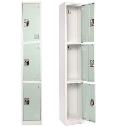 Alpine ADI629-203-MGRN-PKG-2 Large 3 Door Locker  Misty Green 2-Pack