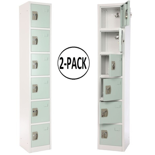 Alpine Large 6 Door Locker  Misty Green 2-Pack - ADI629-206-MGRN-PKG-2