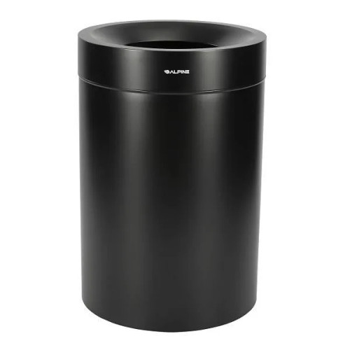Alpine ALP475-50-BLK 50 Gallon Stainless Steel Trash Can (Black)