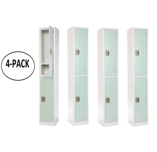 Alpine ADI629-202-MGRN-PKG-4 Large 2 Door Locker  Misty Green 4-Pack