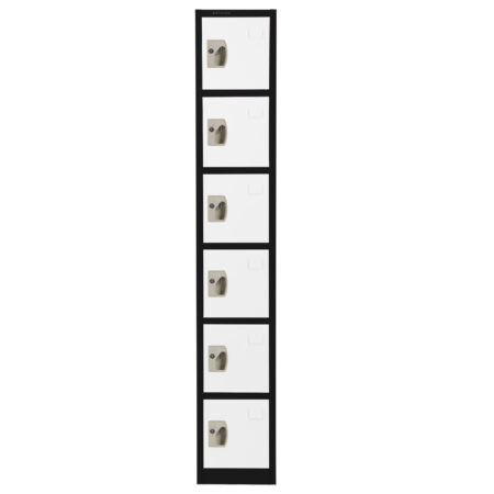 Alpine ADI629-206-BLK-4PK 72 in. x 12 in. x 12 in. 6-Compartment Steel Tier Key Lock Storage Locker in Black 4 Pack