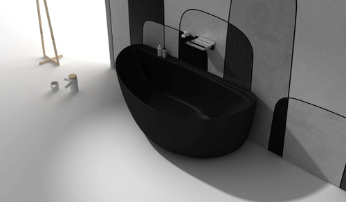 Cheviot Genoa Solid Surface Bathtub, Matte Black - 4125-KK