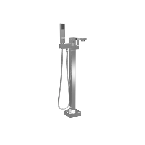 Cheviot Square Free Standing Tub Filler With Handshower, Polished Nickel - 7560-PN