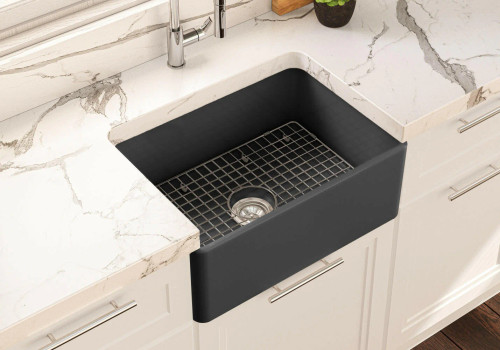 Cheviot Adria Fireclay Kitchen Sink, 30" x 19", Matte Black - 1900-MB